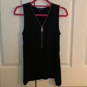Black Zipper Tank Top